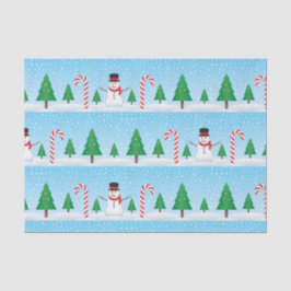 Snowman & Candy Cane Winter Wonderland Seidenpapier