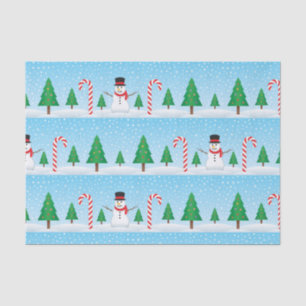 Snowman & Candy Cane Winter Wonderland Seidenpapier