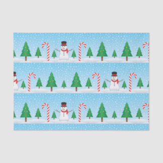 Snowman & Candy Cane Winter Wonderland Seidenpapier