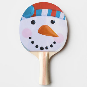 Snowman Carrot Nose Winter Weihnachten Tischtennis Schläger