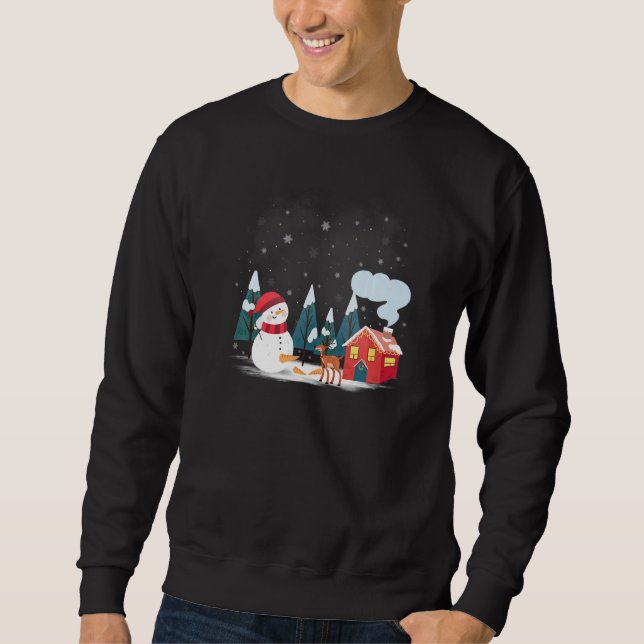 Snowman Carrot Tail Ugly Christmas   Humorous Sweatshirt (Vorderseite)