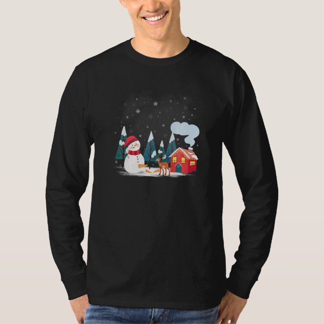 Snowman Carrot Tail Ugly Christmas   Humorous T-Shirt (Vorderseite)