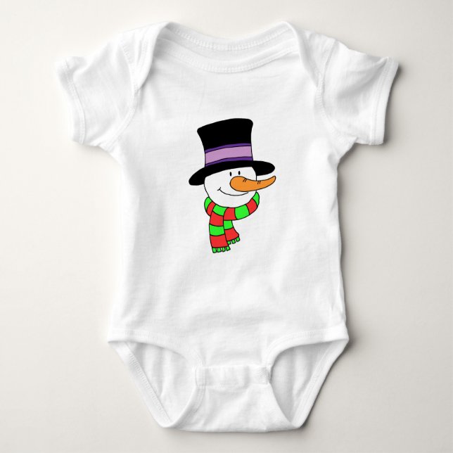 Snowman Cartoon Baby Strampler (Vorderseite)