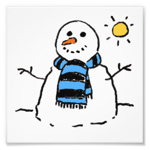 Snowman Cartoon Fotodruck