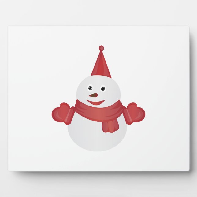 Snowman Cartoon Fotoplatte (Vorderseite)