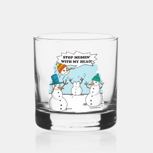 Snowman Cartoon Funny Zeichne Whiskyglas