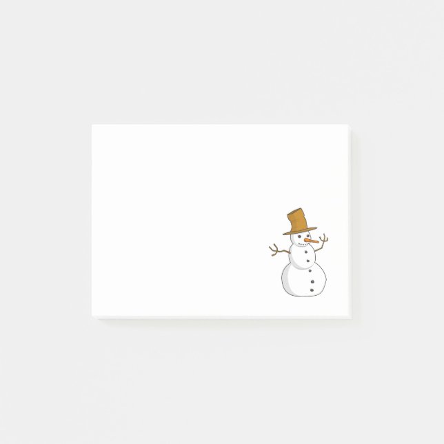 Snowman-Cartoon Post-it Klebezettel (Vorderseite)