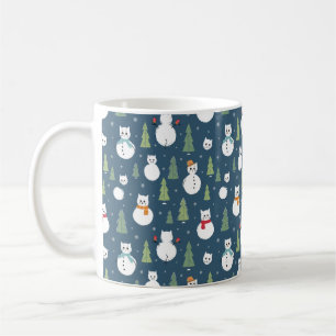 Snowman Cats Holiday Pattern Kaffeetasse