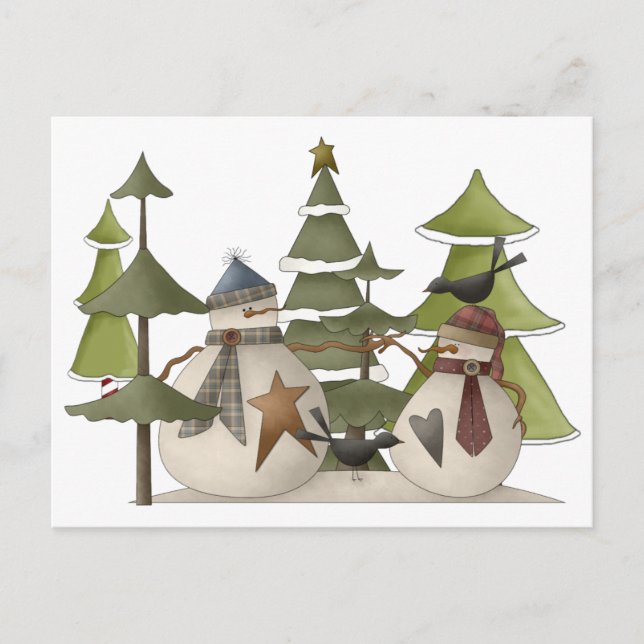 Snowman Chat Postkarte (Vorderseite)