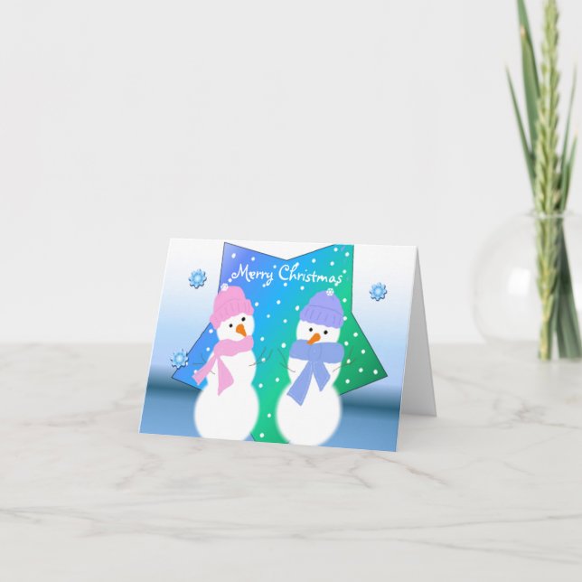 Snowman Children Feiertagskarte (Vorderseite)