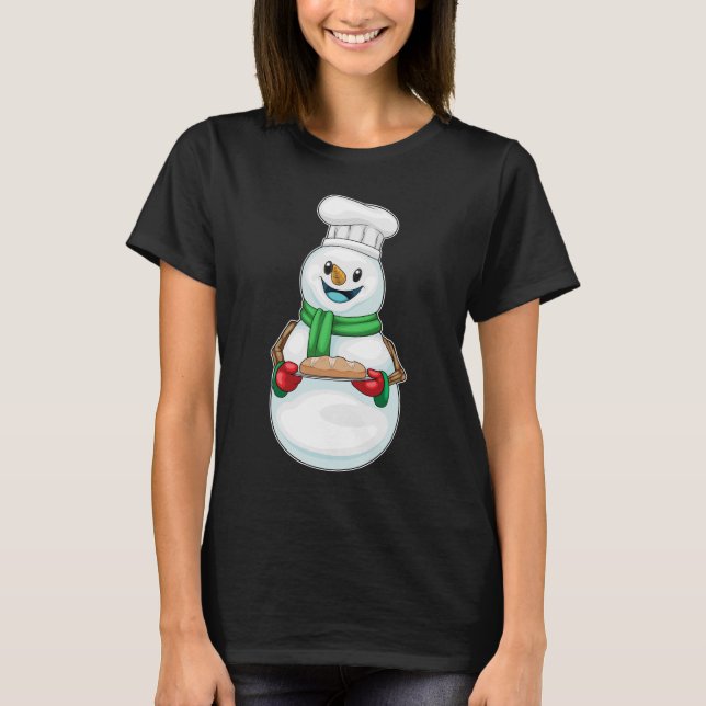 Snowman Christmas Baker T-Shirt (Vorderseite)