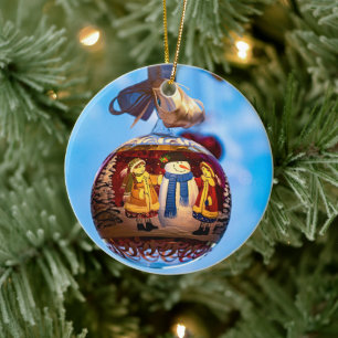 Snowman Christmas Ball Keramik Ornament