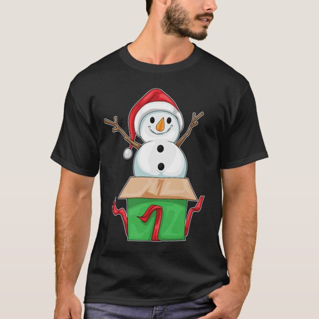 Snowman Christmas Box T-Shirt (Vorderseite)