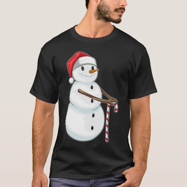 Snowman Christmas Candy Canon T-Shirt (Vorderseite)