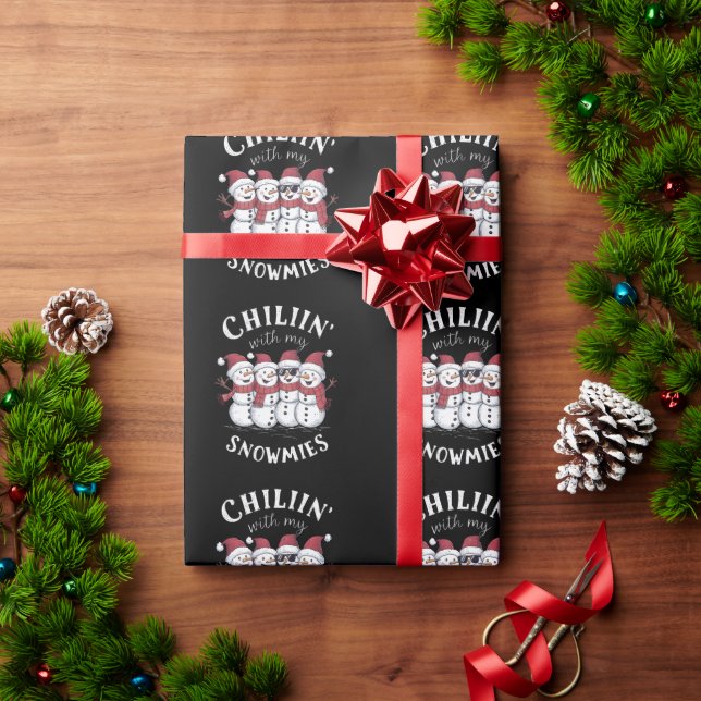 Snowman Christmas Chillin mit meinen Snowmies-Gesc Geschenkpapier (Feiertagsgeschenk)