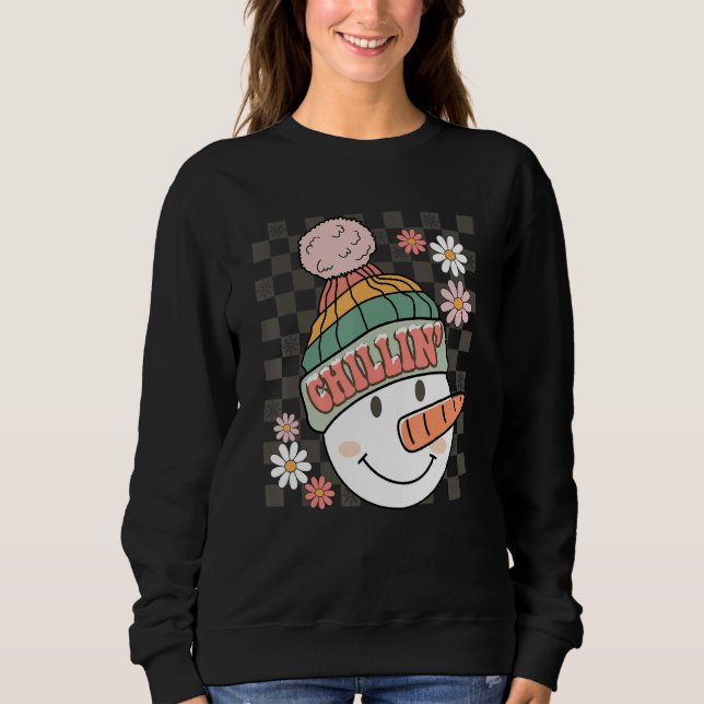 Snowman Christmas Chillin With My Snowmies Ugly Sweatshirt (Vorderseite)