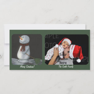 Snowman Christmas Custom Foto Card Feiertagskarte