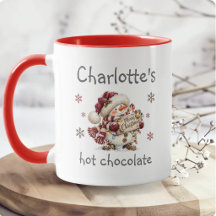 Snowman Christmas Custom Name Kids Hot Chocolate