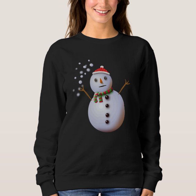 Snowman Christmas  Cute Snowing Winter Wonderland Sweatshirt (Vorderseite)
