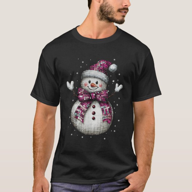 Snowman Christmas Disco Chillin mit meiner Snowmie T-Shirt (Vorderseite)