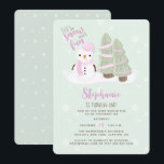 Snowman Christmas Einladung<br><div class="desc">Snowman Christmas Celebrate your child's winter birthday with this cute and snowman wearing a pastel pink knitted hat and scarf. This theme is ideal for your little one’s winter birthday or kid’s Christmas party. Design is completely customizable. Check out the coordinating stationery and ohrs.</div>