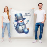 Snowman Christmas Elegante Winterferien Fleecedecke<br><div class="desc">Snowman Weihnachten Eleganter Winterurlaub Fleece Blanket. Einzigartiges,  schönes,  stilvolles Design. Leicht personalisiert zu sein. Schriftart Stil,  Größe und Farben können geändert werden. Matching-Elemente sind verfügbar.</div>