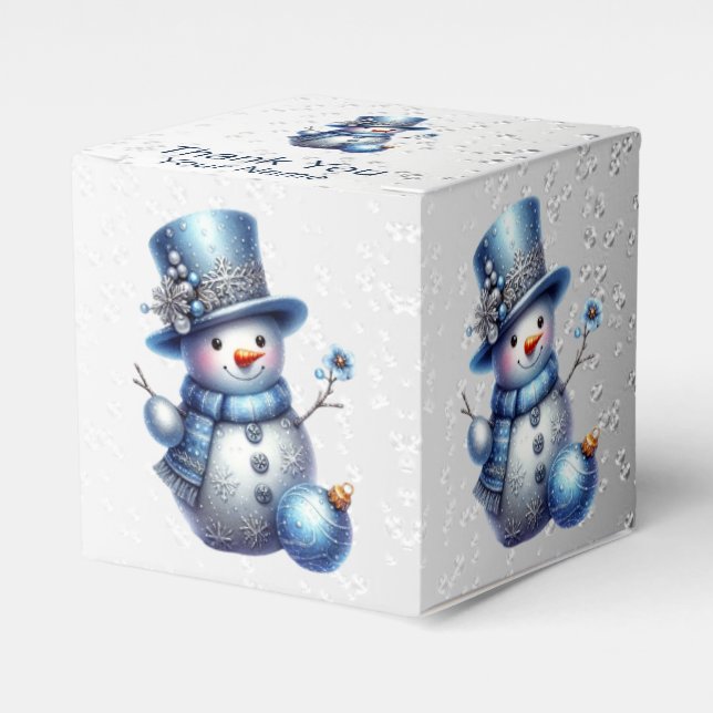Snowman Christmas Elegante Winterferien Geschenkschachtel (Vorderseite)