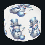 Snowman Christmas Elegante Winterferien Hocker<br><div class="desc">Schneemann Weihnachten Eleganter Winter Holidays Puf. Einzigartiges,  schönes,  stilvolles Design. Leicht personalisiert zu sein. Schriftart Stil,  Größe und Farben können geändert werden. Matching-Elemente sind verfügbar.</div>