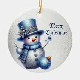 Snowman Christmas Elegante Winterferien Keramik Ornament