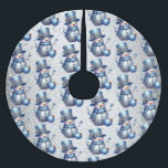 Snowman Christmas Elegante Winterferien Polyester Weihnachtsbaumdecke<br><div class="desc">Weihnachten Schneemann Eleganter Winterurlaub Pinsel Polyester Tree Skirt. Einzigartiges,  schönes,  stilvolles Design. Leicht personalisiert zu sein. Schriftart Stil,  Größe und Farben können geändert werden. Matching-Elemente verfügbar.</div>
