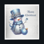 Snowman Christmas Elegante Winterferien Serviette<br><div class="desc">Schneemann Weihnachten Elegante Winterferien Napkins. Einzigartiges,  schönes,  stilvolles Design. Leicht personalisiert zu sein. Schriftart Stil,  Größe und Farben können geändert werden. Matching-Elemente sind verfügbar.</div>