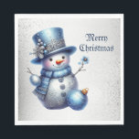 Snowman Christmas Elegante Winterferien Serviette<br><div class="desc">Schneemann Weihnachten Elegante Winterferien Napkins. Einzigartiges,  schönes,  stilvolles Design. Leicht personalisiert zu sein. Schriftart Stil,  Größe und Farben können geändert werden. Matching-Elemente sind verfügbar.</div>