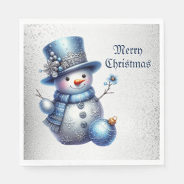Snowman Christmas Elegante Winterferien Serviette