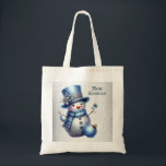 Snowman Christmas Elegante Winterferien Tragetasche<br><div class="desc">Schneemann Weihnachten Elegante Winterurlaub Tote Tasche. Einzigartiges,  schönes,  stilvolles Design. Leicht personalisiert zu sein. Schriftart Stil,  Größe und Farben können geändert werden. Matching-Elemente sind verfügbar.</div>