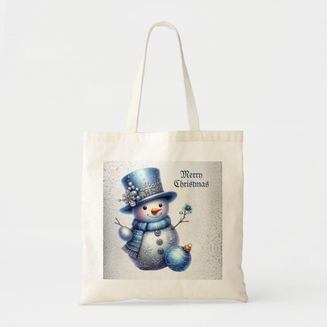 Snowman Christmas Elegante Winterferien Tragetasche (Vorne)