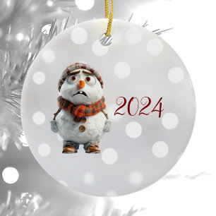 Snowman Christmas Elf Keramik Ornament
