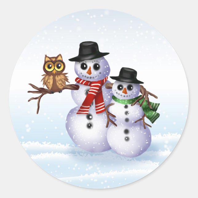 Snowman Christmas Envelope Sticker (Vorderseite)