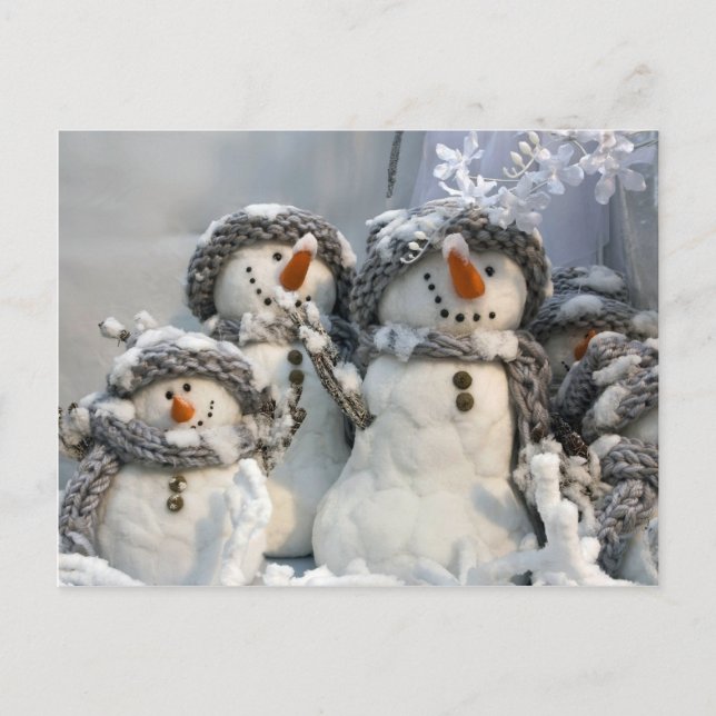 Snowman Christmas Feiertagspostkarte (Vorderseite)