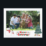 Snowman Christmas Grußkarte Postkarte<br><div class="desc">Das herzerwärmende Design ist Weihnachtsfreudigkeit zu feiern. Schick das Glück zu den Leuten, die dir Liebe und kümmert sich um diese herrliche Weihnachtsfeiertagskarte. Sie können das überdachte Foto in Ihr Foto ändern. Ein schönes Foto Ihrer Familie bringt Ihre Freunde oder Familie nah zu Ihnen. Sie können auch "Name" und "Nachricht"...</div>