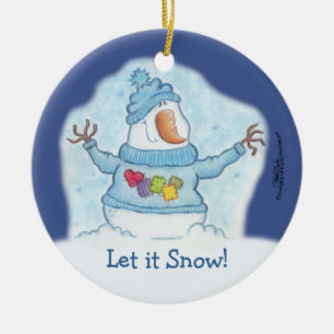 Snowman Christmas ist "Schnee" Nah Keramikornament