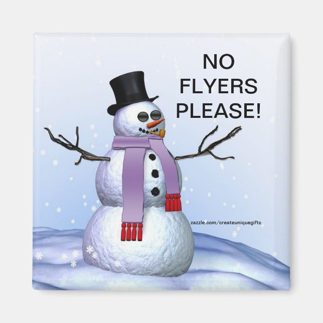 Snowman Christmas Keine Flyer Bitte Magnet (Vorne)