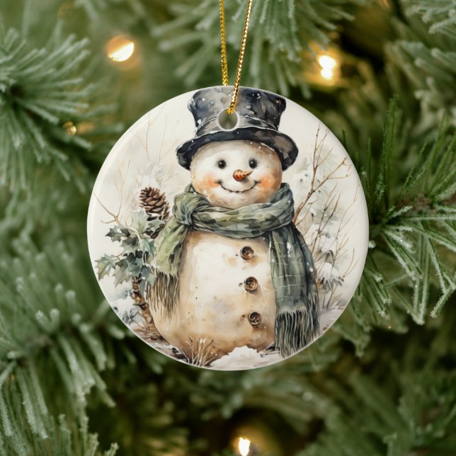 Snowman Christmas Keramik Ornament (Baum)