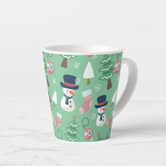 Snowman Christmas Latte Tasse (Rechte Ecke)
