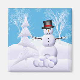 Snowman Christmas Magnet