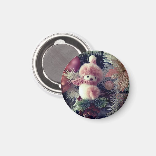 Snowman Christmas Magnet Holiday Decoration (Vorderseite/Rückseite)