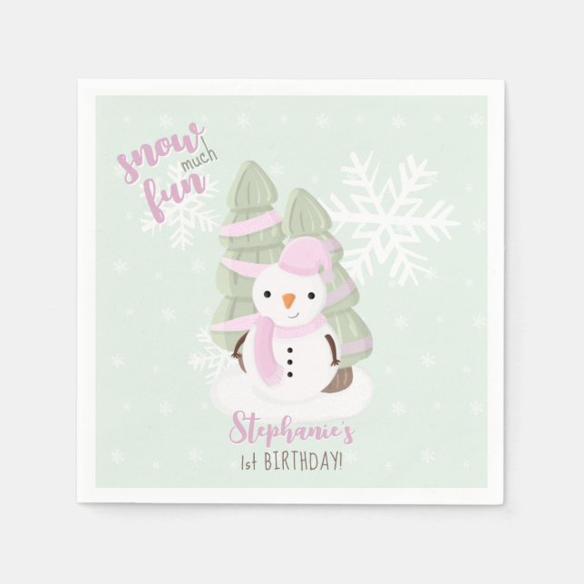Snowman Christmas Napkins Serviette (Vorderseite)