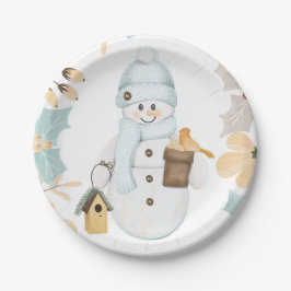 Snowman Christmas Paper Plate | Feiertag Pappteller