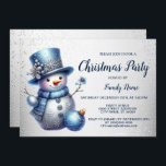 Snowman Christmas Party Elegante Winterferien Einladung<br><div class="desc">Snowman Weihnachten Party Elegante Winterurlaub Einladung. Einzigartiges,  schönes,  stilvolles Design. Leicht personalisiert zu sein. Schriftart Stil,  Größe und Farben können geändert werden. Matching-Elemente sind verfügbar.</div>