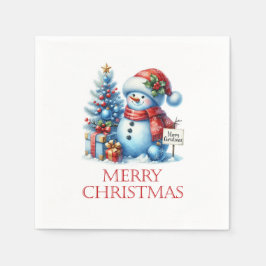 Snowman Christmas Party Napkins Serviette
