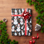 Snowman Christmas Peppermint Candy Cane Candies Geschenkpapier<br><div class="desc">Snowman Weihnachten Pfefferminz Candy Cane Candies,  die Hand zeichnete diese Elemente und schuf ein Muster.</div>